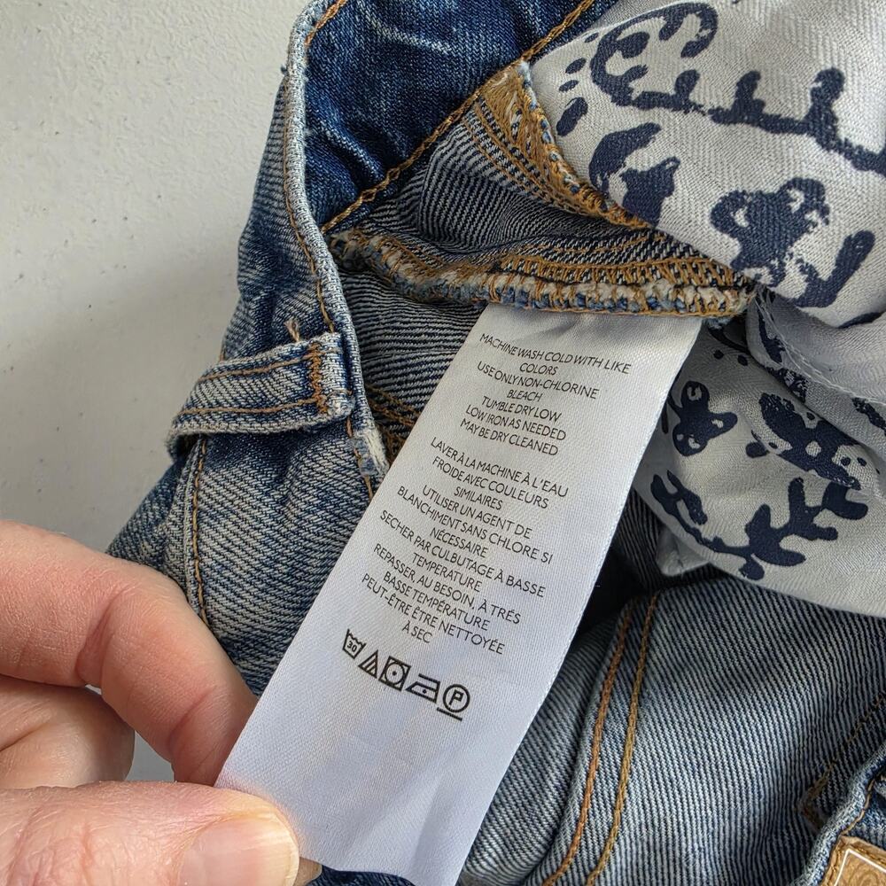 We The Free Jeans Womens 28 Blue Lucky You Mid Rise Barrel Wide Leg Denim - Picture 6 of 12